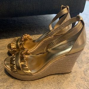 Michael Kors Gold Wedges